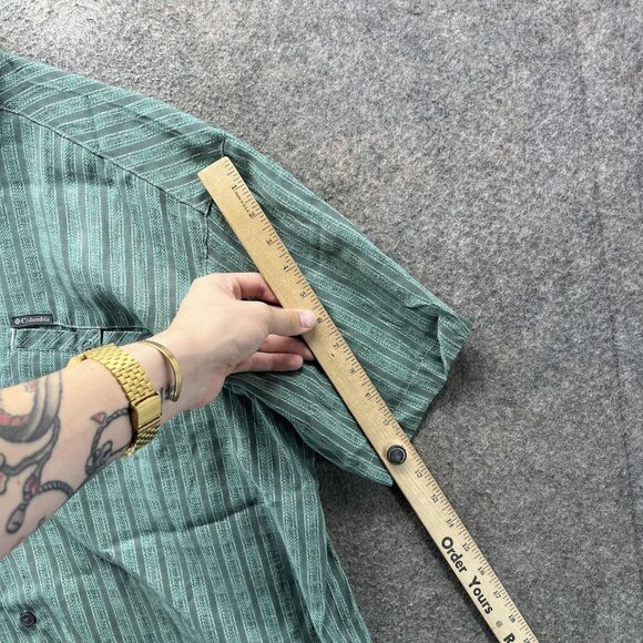 Columbia Shirt Mens XL Green Regular Fit Short Sleeve Button Front Casual Top - Picture 8 of 10